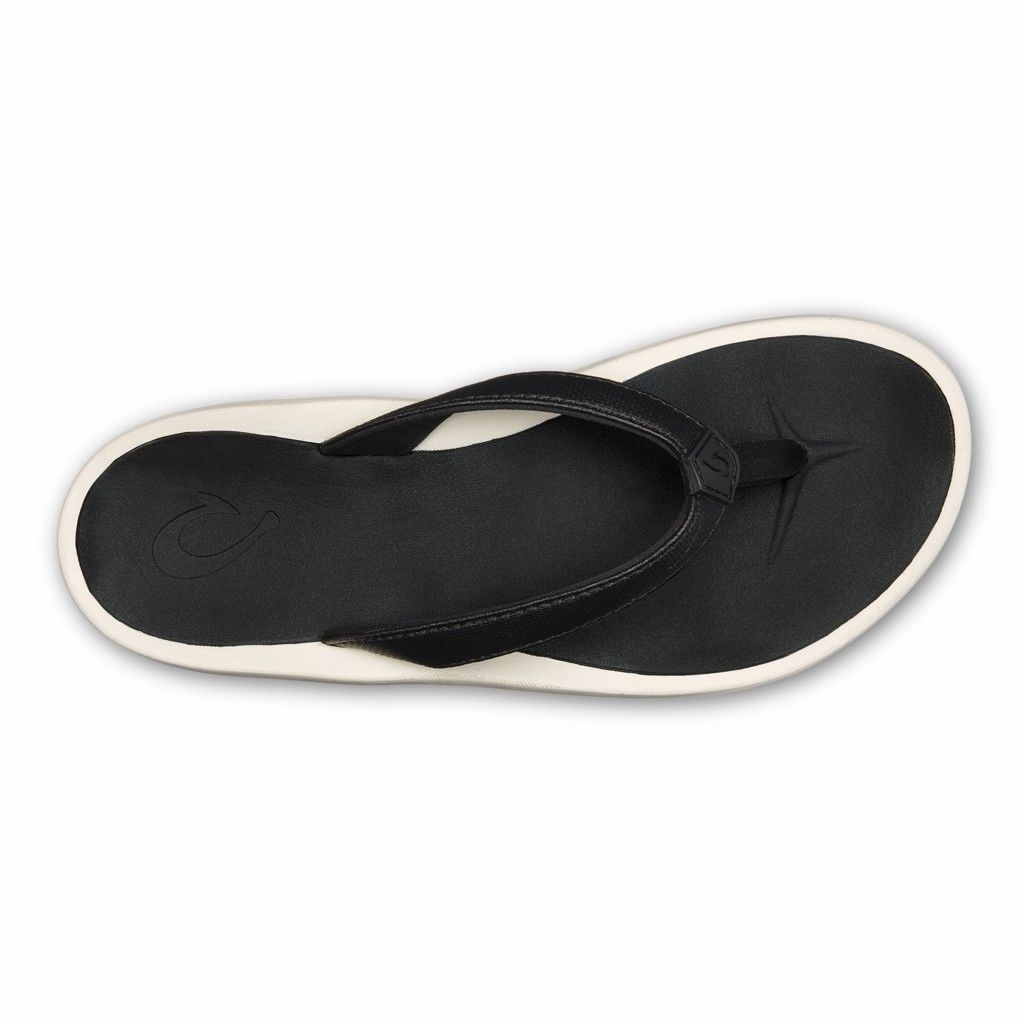 Olukai Women's Pi Oe Flip Flop - Black / Dark Shadow US931-578